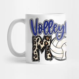 Volleyball Mom Blue Leopard Mug